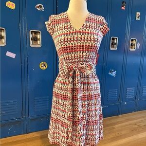 People Tree Marching British Soldiers Foot Guards Red and Blue Midi Wrap